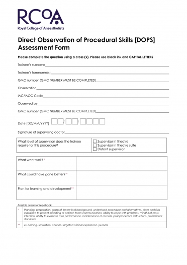 DOPS assessment form
