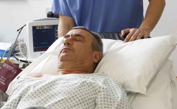 Patient relaxing with sedation