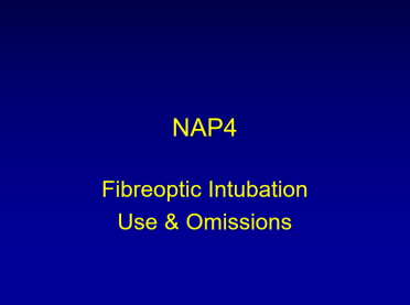 NAP4 Fibreoptic Intubation