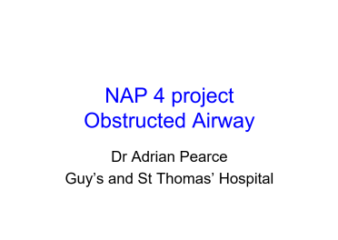 NAP4 The Obstructed Airway
