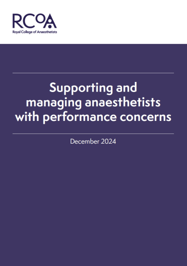 Supporting and managing anaesthetists with performance concerns