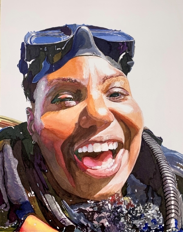 Portrait of an environmental activist painted by James Nickells