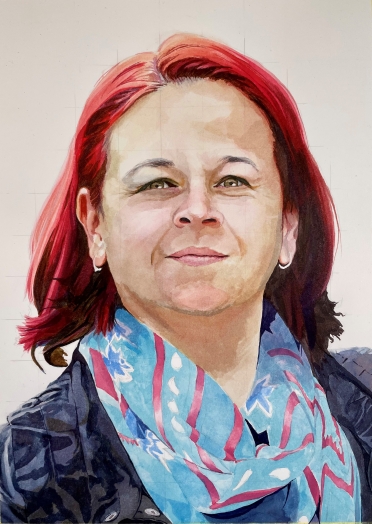 Portrait of an environmental activist painted by James Nickells
